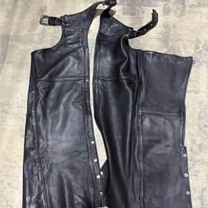 Sleek Black Leather Chaps